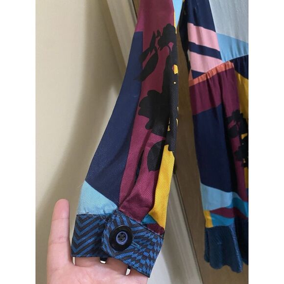 Maeve Anthropologie Gillian Abstract Shirtdress Size XS Oversized ** Read - Picture 5 of 16